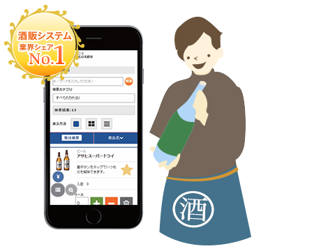 酒販店システム業界シェアNo.1受注システムいつものイメージ